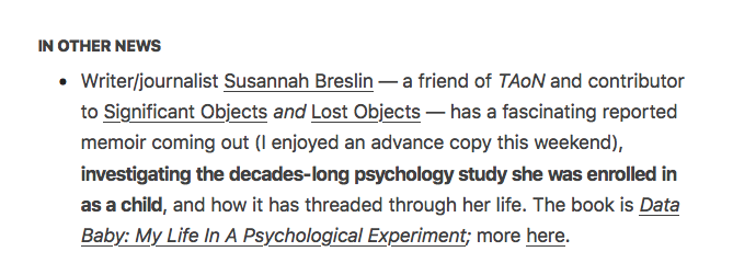 A Data Newborn Shout-out — SUSANNAH BRESLIN