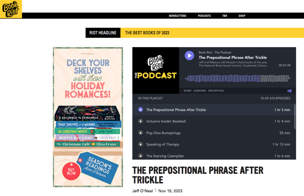 Information Toddler Featured on The E book Riot Podcast — SUSANNAH BRESLIN